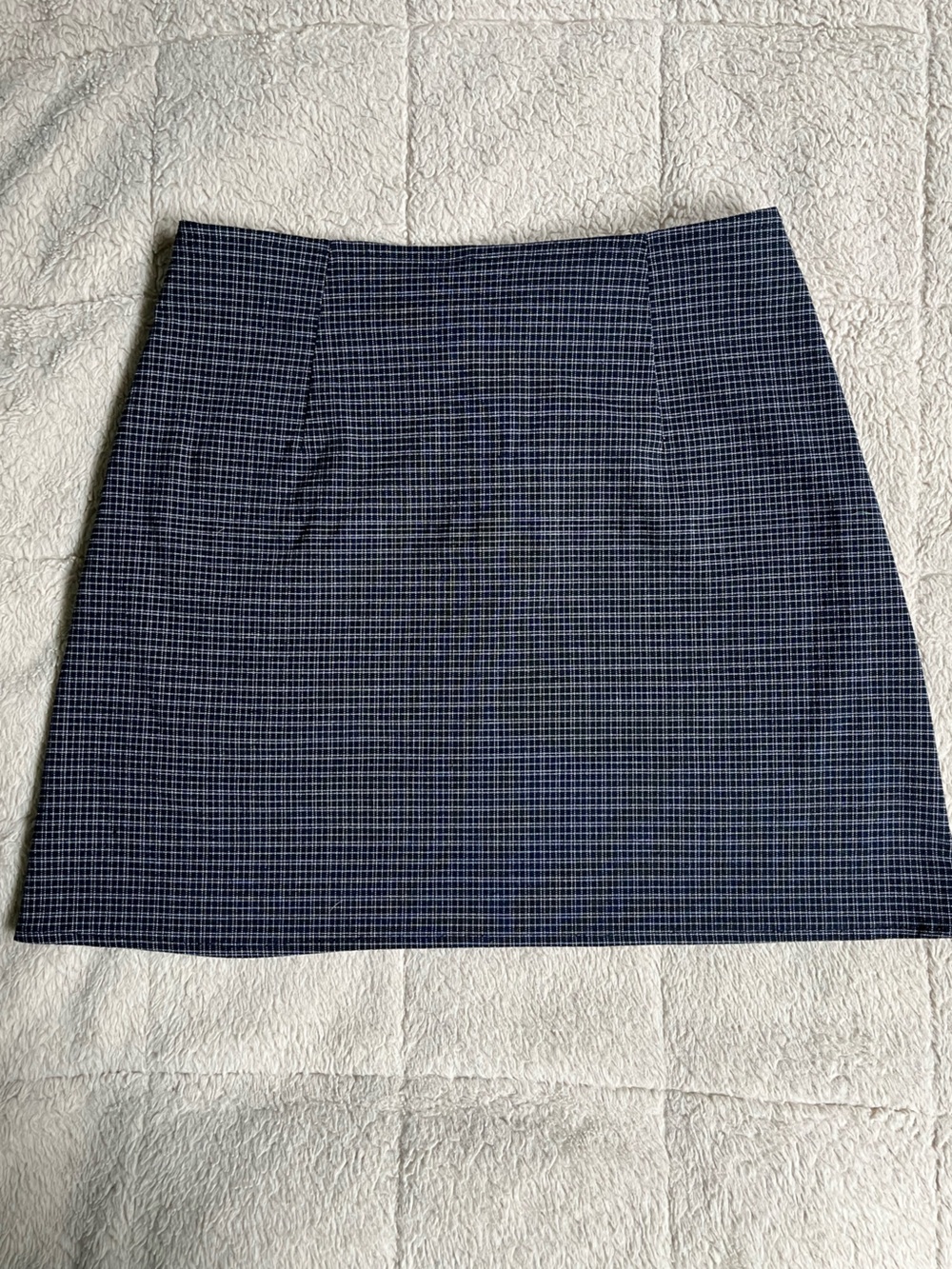 VTG 90s Classic Navy Plaid A-Line Pencil High Waisted Mini Skirt Preppy DYNA